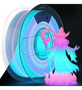 AMOLEN PLA Filament Glow in The Dark, Rainbow 5M Pink, Purple, Green, Blue, Multicolor Fast Chang...