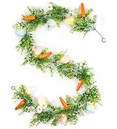 N&T NIETING Easter Garland 6 FT Easter Artificial Garlands with 10 Glowing Easter Eggs & 6 Easter...