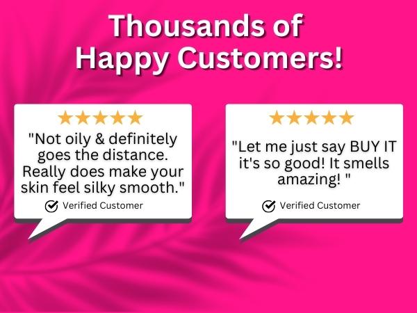 Thousands of happy passion massage oil customers.