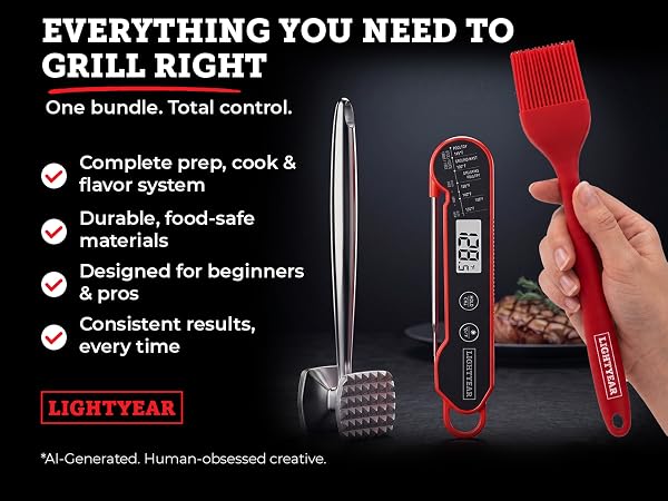 Grillmaster 3-piece BBQ gift set presented as an ideal gift for grilling and BBQ enthusiasts