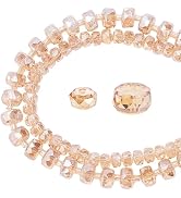 PH PandaHall 179pcs Faceted Glass Beads 2 Sizes Rondelle Crystal Beads 6mm 8mm Electroplate Glass...