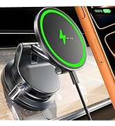 LISEN 15W Magsafe Car Mount Charger, [ SuctionPro ] Wireless Car Charger, Suction Cup Phone Holde...