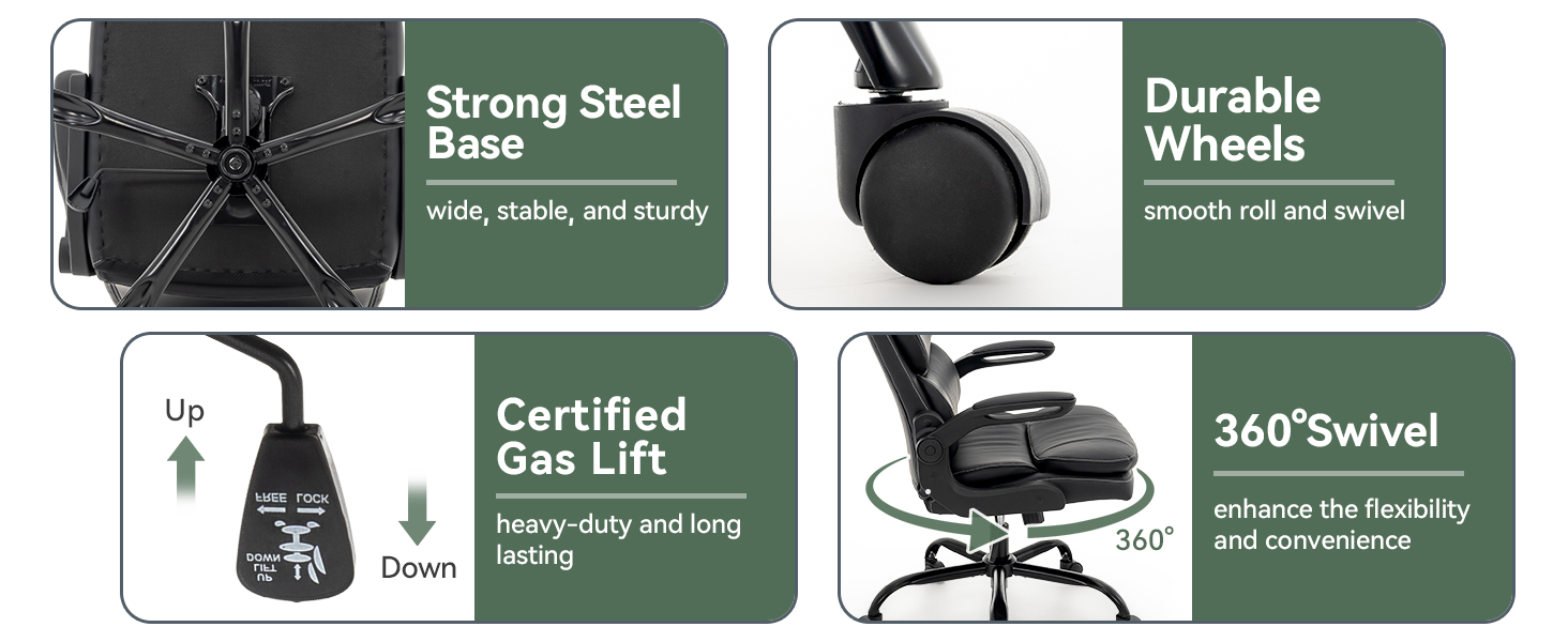leather office chair with wheels