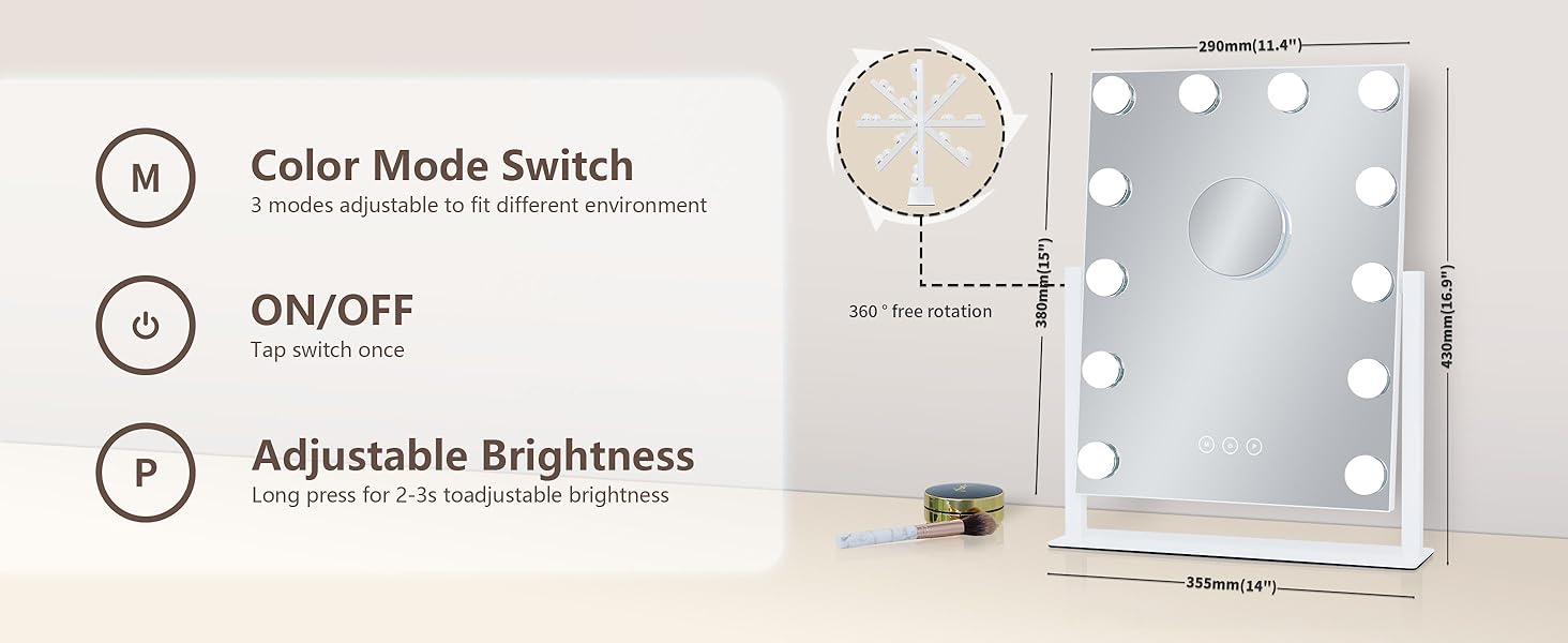 vanity mirror with lights