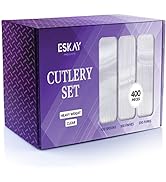Heavy Weight Plastic Silverware Set - 200 Plastic Forks, 100 Plastic Knives, 100 Plastic Spoons D...