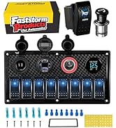 FASTSTORM 12V 24V DC 8 Gang Marine Boat Switch Panel Waterproof Pre-Wired Rocker Switch Panel 12 ...