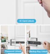 BIWIBON Fingerprint Door Lock 5 in 1 Fingerprint Door Knob gold