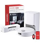SwitchBot S10 Robot Vacuum and Mop with Dual Stations, Self Draining and Refilling, Auto Washing ...