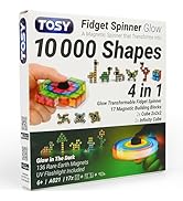 TOSY Magnet Fidget Spinner Glow - 16 Blocks, 3in1 Toy: Transformable Fidget Spinner, Infinity/Puz...