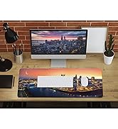 Nashville Skyline Desk Mouse Pad, Desk Mat with Seamed Edges, Non-Slip Desk Pad, Gaming Desk Mat ...