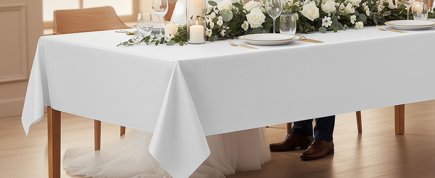 rectangle tablecloth 1 pk, white tablecloth, utopia table cloth