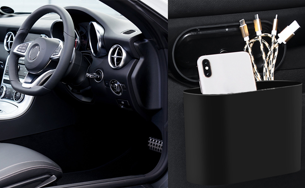 small car trash can