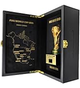 Officially Licensed FIFA World Cup 2026 3D Trophy Replica with DIY Champion Flag – Luxury Wood &amp; ...