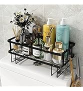 Godboat Bathroom Organizer - Over Toilet Storage, Floating Shelves with 2 Hooks, Wall Mounted She...