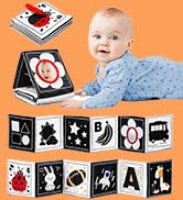 Infinno High Contrast Baby Toys for Newborn, Tummy Time Mirror Black and White Toys for 0-6 Month...