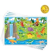 Disposable Placemats for Baby, Animal Alphabet Kids Placemats, Sticky Toddler Placemat for Restau...