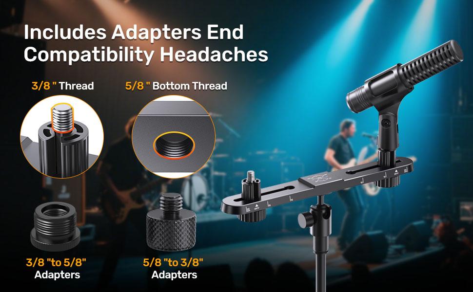 Stereo Array Spacing Microphone Holder with Ball and Socket