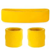 Suddora Sweatbands for Kids, Moisture Wicking 2 Wristbands and 1 Headband Set, Soft and Skin-Frie...