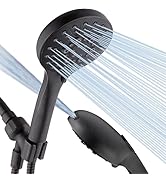 BRIGHT SHOWERS High Pressure Shower Head with Handheld, 9 Spray Settings Showerhead Built in Powe...