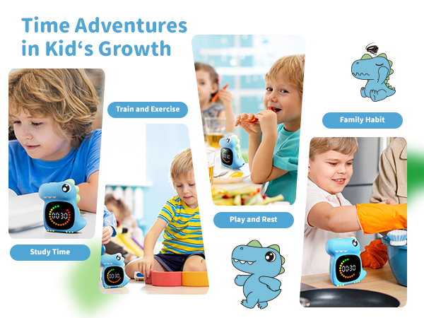 Doliwish Blue Dinosaur Visual Timer for Kid