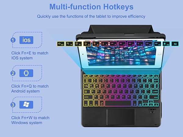 iPad 10.2/10.5 Rotating Keyboard Case - Black-3-1