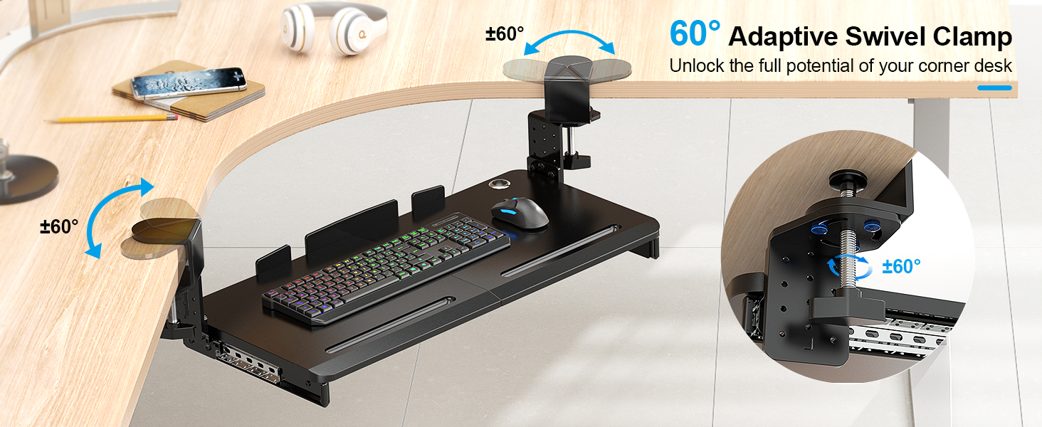 adjustable keyboard tray
