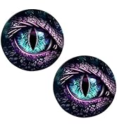 MOXRUQ 2 PCS Car Beast Eyes Decals, 3D Stereo Beast Eyes Stickers, Waterproof J-eep Round Light D...