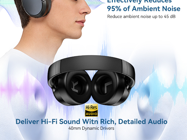 over ear headphones wireless with Hi-Res Audio