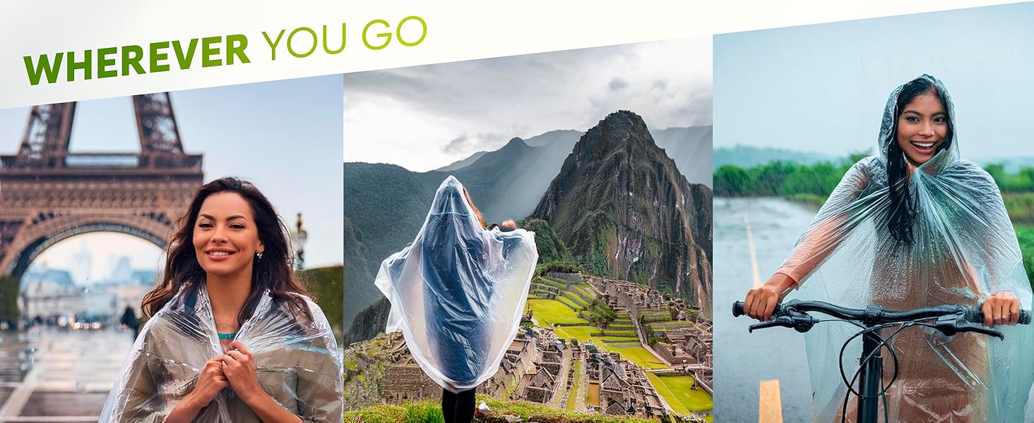 rain ponchos for adults poncho adult compact pocket travel emergency raincoat packable with hood