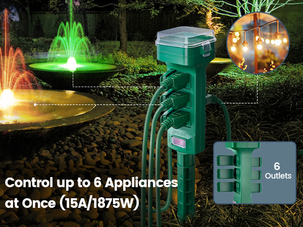 outdoor plug outdoor power stake timer waterproof