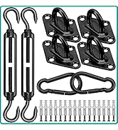 HYASIA Sun Shade Sail Hardware Kit 6 Inch for Rectangle &amp; Triangle Shade Sail Install, Stainless ...