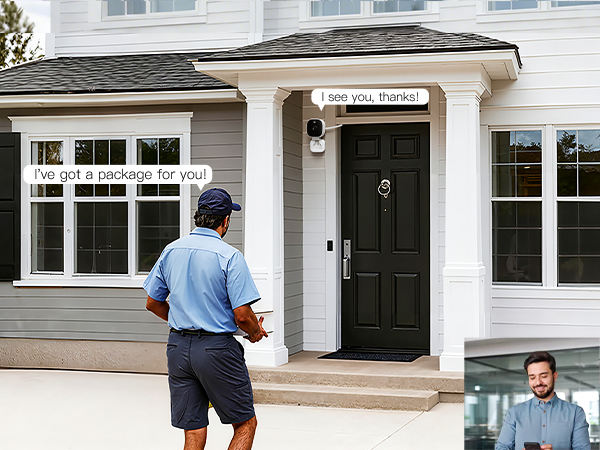 two way talk camera, outside camera, outside camera with speaker, 2 way talk, outdoor camera