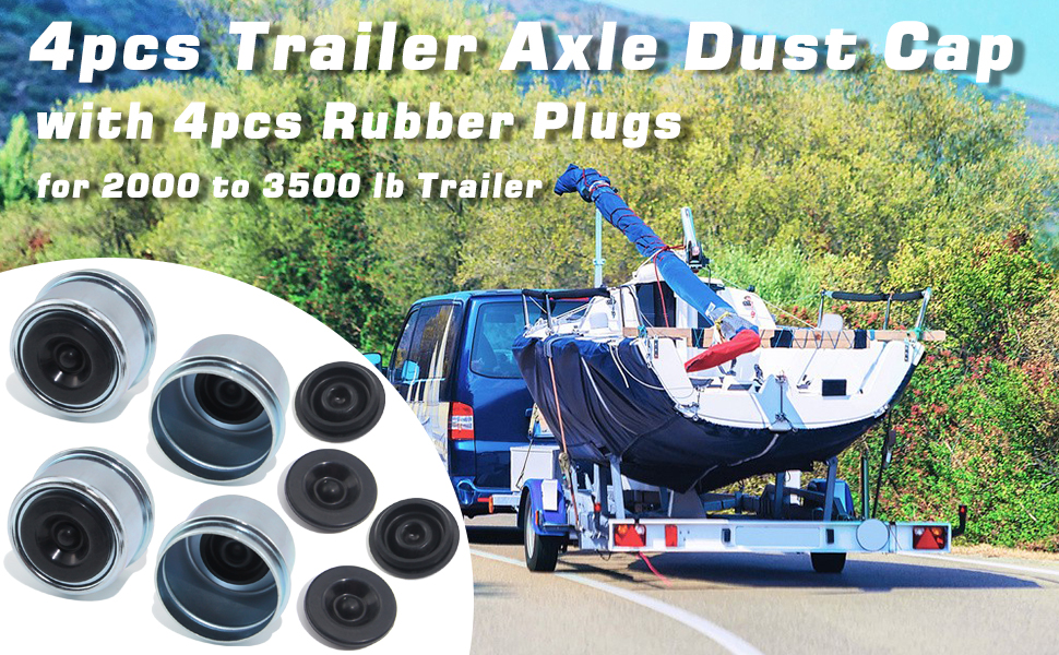 4pcs Trailer Axle Dust Cover with 4pcs seals