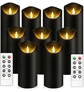 kakoya Flickering Flameless Candles, Battery Operated Acrylic LED Pillar Candles with Remote Cont...