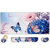 AIMSA Large Gaming Mouse Pad Set, Keyboard Wrist Rest Support Mouse Pad, Ergonomic Memory Foam Mu...