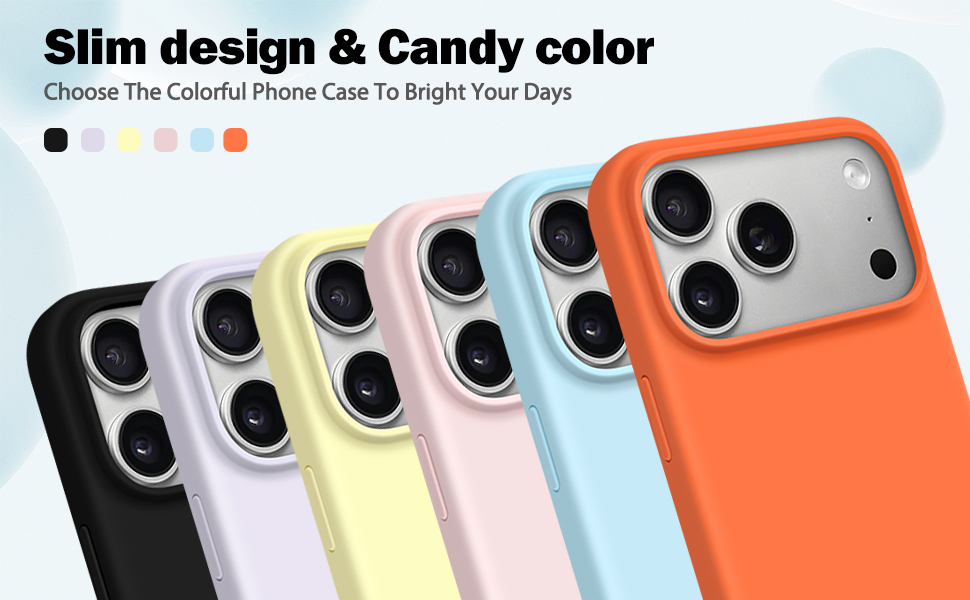 Solid Color Liquid Silicone Case for iPhone 17 Pro Max