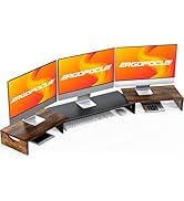 Ergofocus Triple Monitor Stand Riser, Extra Long Monitor Riser for 1~2~3 Monitors, Dual Monitor S...