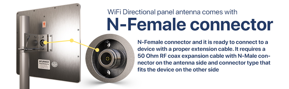 Antenna comes with N-Female connector
