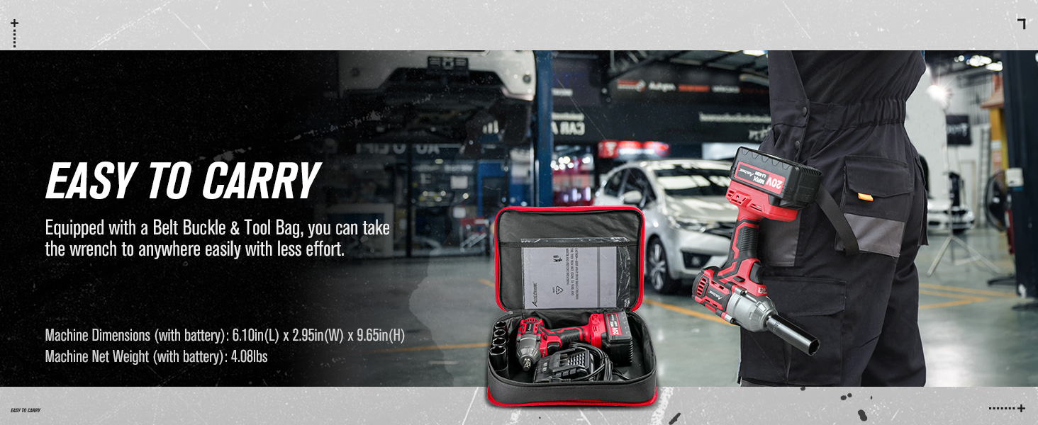 Portable Impact Wrench with tool bag