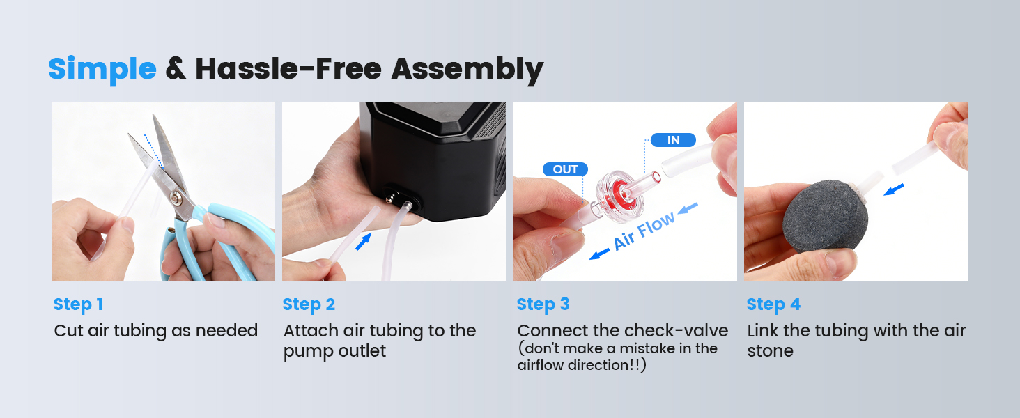 fishkeeper Powerfu Quiet Aquarium Air Pump Adjustable Dual-Outlet Fish Tank Air Pump