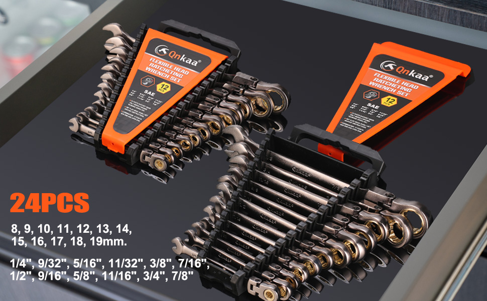 Qnkaa Ratcheting Wrench Set with Flexible Head