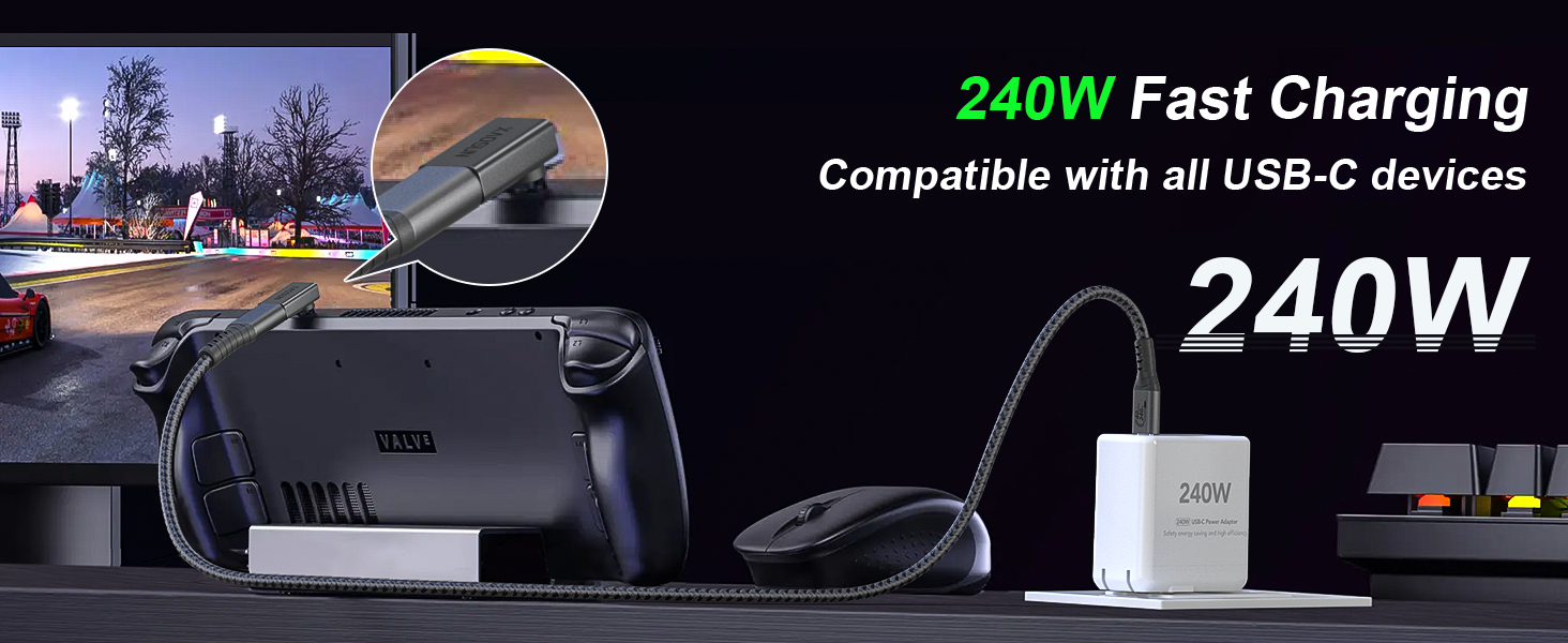 right angle usb c connector with 240w