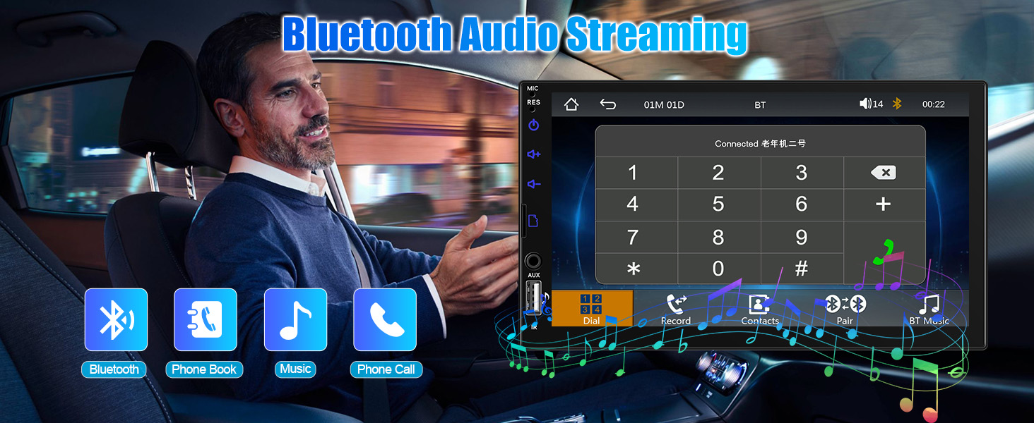 estereos para carros con bluetooth stereo system for car screen spotify car thing touchscreen radio