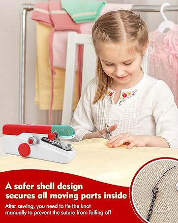 Handheld Sewing Machine for Beginners Portable Mini Hand Sewing Machine for Quick Stitching