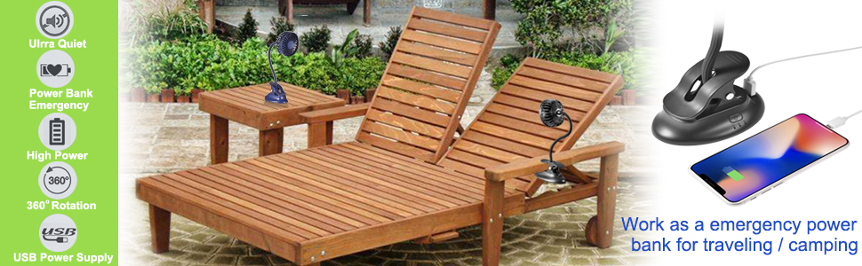 Glovion mini desktop fan clip fan summer fan stroller fan small fan