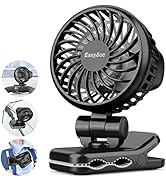 Stroller Fan, EasyAcc Rechargeable Battery Operated Mini Fan Clip on Fan, 540° Rotation Portable ...