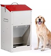 KHEARPSL Galvanized Automatic Dog Feeder Large Breed Dog Food Dispenser for Large Dogs, 25lbs Out...