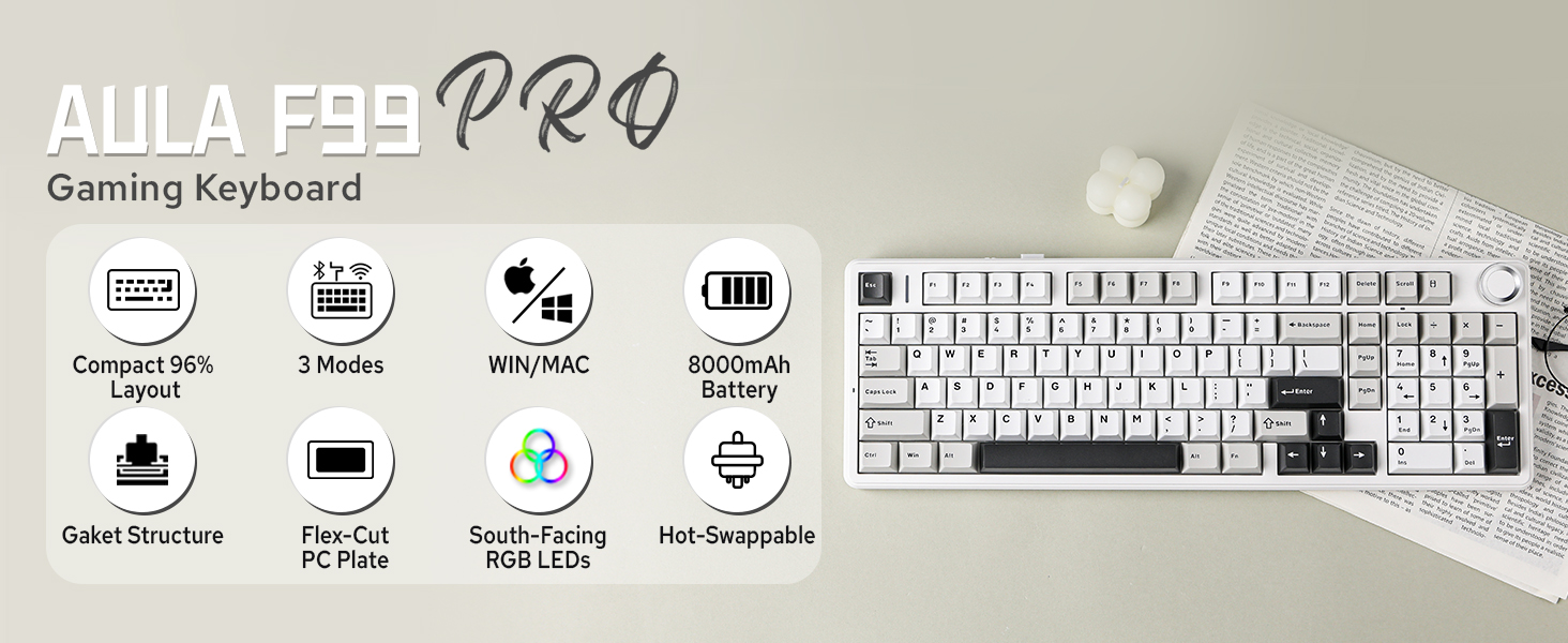 F99 PRO White Grey