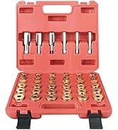 DAYUAN 114Pcs Oil Drain Plug Repair Kit, Oil Pan Thread Repair Kit Drain Plug Removal Tool Set, O...