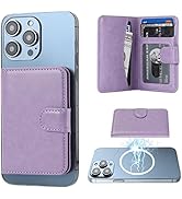 Bocasal for MagSafe Wallet Magnetic Card Holder, RFID Blocking Leather Card Slots for iPhone 14/1...